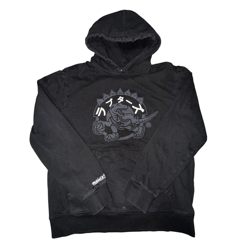 Mitchell & Ness Toronto Raptors Japanese‎ Katakana Black Hoodie XL